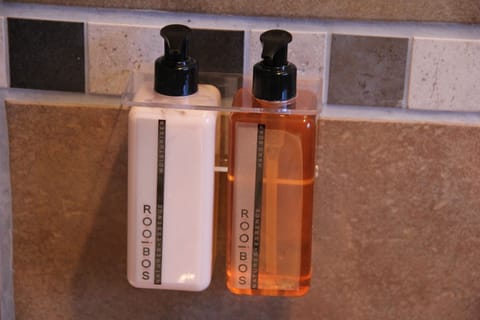 Shower, free toiletries, hair dryer, bathrobes