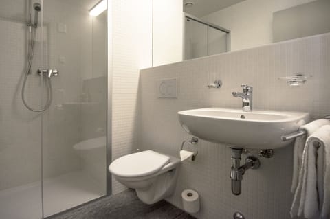 Shower, free toiletries, towels