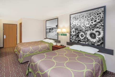 Double Room, 2 Double Beds | In-room safe, desk, laptop workspace, blackout drapes