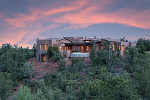 Sky Dancer is a 5BD Sedona high-end vacation rental on 5.3 secluded acres with a private pool and hot tub