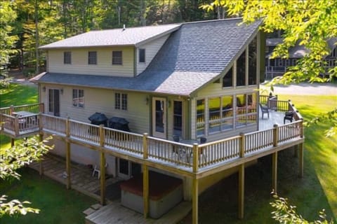Deck View with Gas Grill and Hot Tub