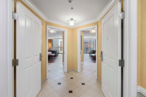 Entrance to the mirrored King bed suites with private entrance foyer