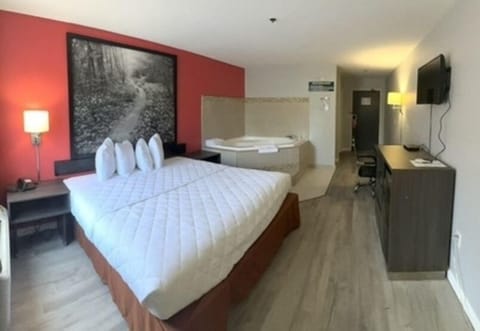 Deluxe Double Room, 1 King Bed, Non Smoking, Jetted Tub | Premium bedding, down comforters, desk, blackout drapes