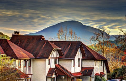 Yonah Mountain dominates the sky over Das Mahlberg Gasthaus...