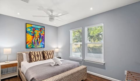 Bedroom with luxury custom hotel linens