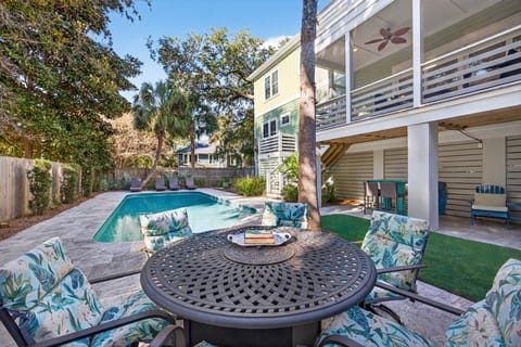 Enjoy the BBQ in the backyard with private pool.  Have fun in this backyard oasis after spending the day at the nearby beach.