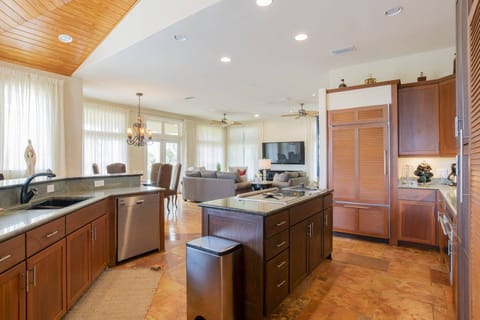 Large kitchen with plenty of counter space and prep area