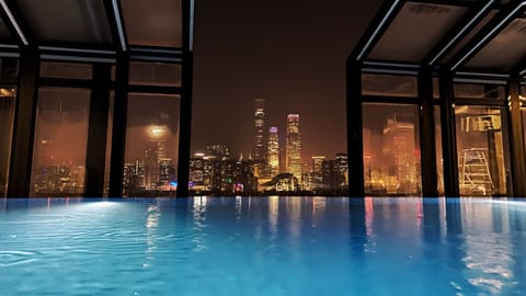 Indoor pool, open 10:00 AM to 10:00 PM, lifeguards on site