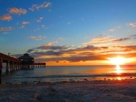 Breathtaking sunset at the local pier