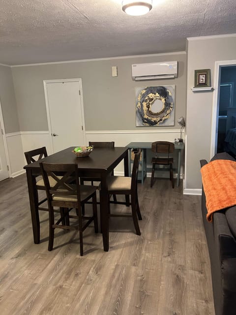 Dining table and dedicated desk area