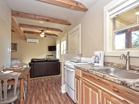 View from kitchen area toward the living area