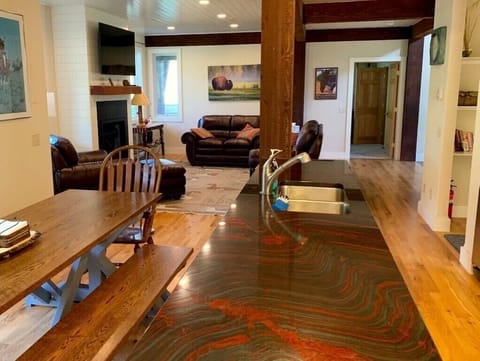 Countertop in beautiful earth tones.