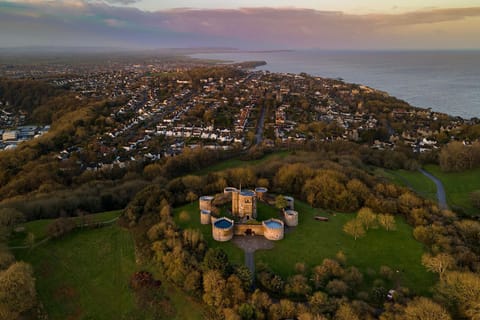 Aerial view of Walton Castle