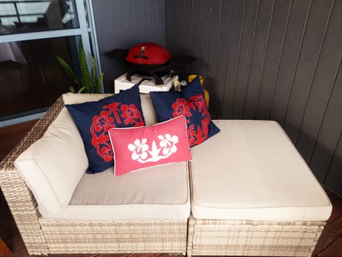 relax on the couch on the deck or use a sun lounger