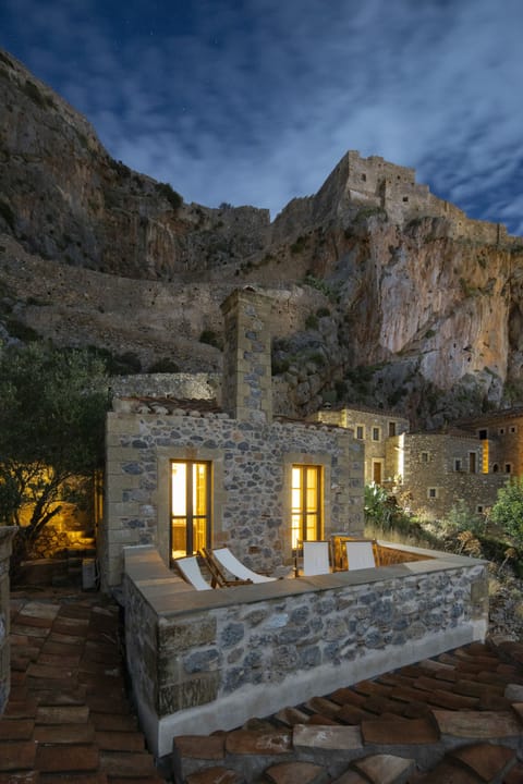 Rooftop terrace at night 