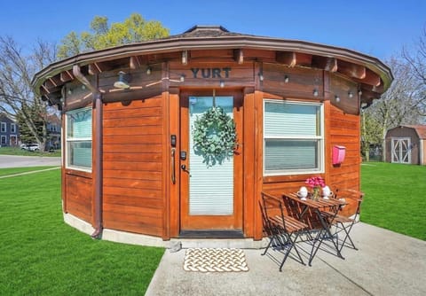 The yurt is a real home with insulation, heating & cooling and running water.