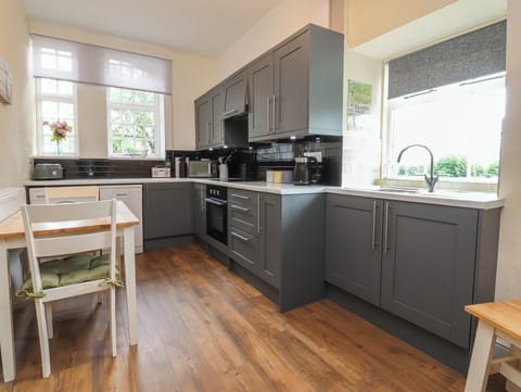 Fridge, dishwasher, electric kettle, toaster