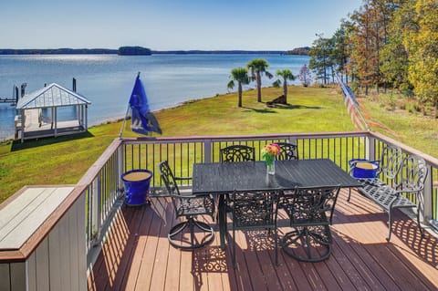 Back Porch overlooking lake and dock