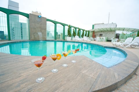 Outdoor pool, sun loungers