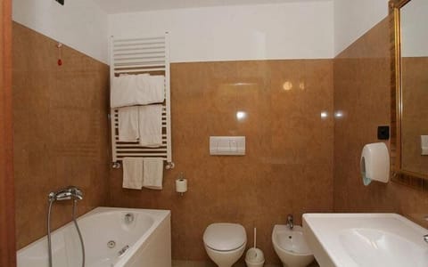 Shower, free toiletries, hair dryer, bidet