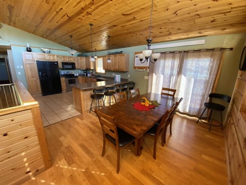 Dining on main level, grill just outside those doors. Propane provided 