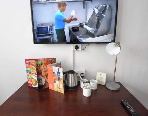 Desk, free WiFi, bed sheets