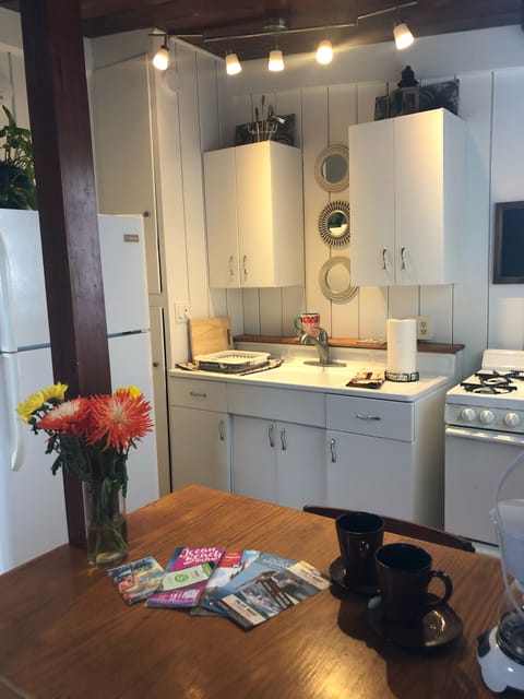 Full kitchen to make a meal and cozy up if you do not feel like going out.