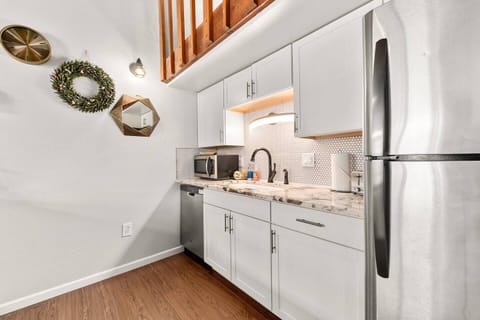 Fully stocked kitchen with dishwasher and microwave!