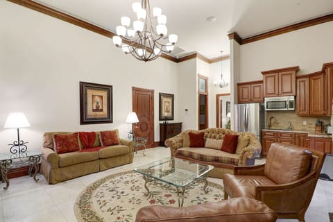 Living Room (Guest House) - Queen sleeper sofa, lounge area, and kitchen