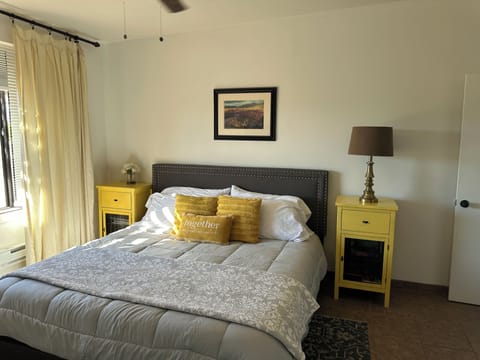 Bedroom with memory foam King Bed