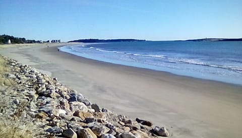 Steps to miles of sand