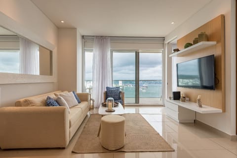 Classic Apartment, 1 Double Bed, Private Bathroom, Ocean View | Living area | Flat-screen TV