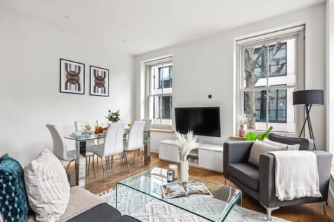 The open-plan living and dining area