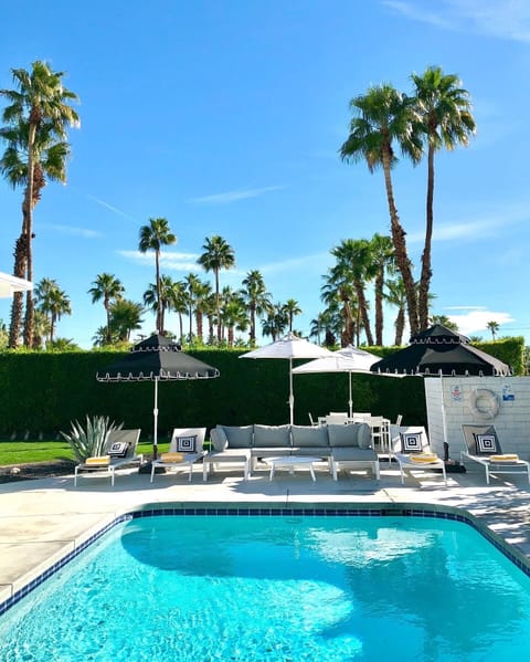 Lounging by the pool. 