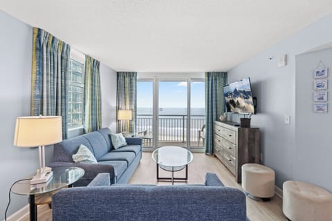 The ocean front living room is fabulous for movie night with the family.