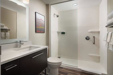 Studio, 1 King Bed with Sofa bed | Bathroom | Combined shower/tub, free toiletries, hair dryer, towels