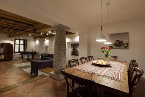 Spacious living room and dining area