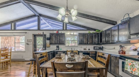 Kitchen has extra seating