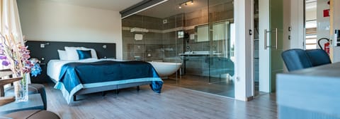 Deluxe Double Room | Bathroom | Free toiletries, hair dryer, bathrobes, slippers