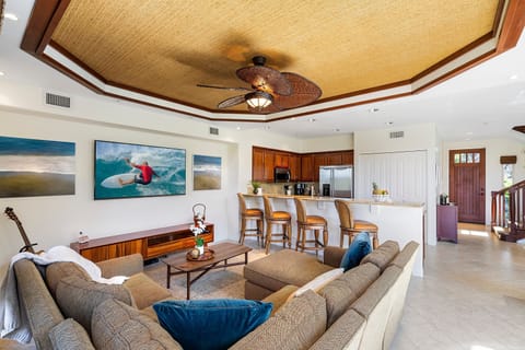 Living area open to the kitchen