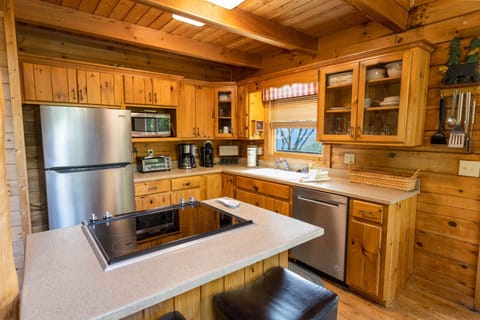 Island with Bar Stool Seating for Two, and Ceramic Cooktop