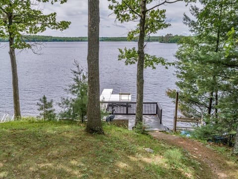 View from the yard walking down to the pier and dock.