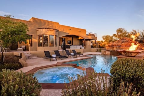 Private backyard with tons of amenities