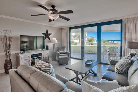 Living area with flatscreen TV
