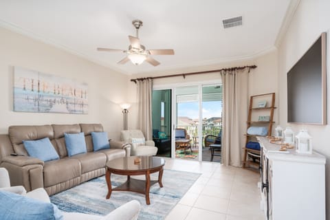 Relax in this space that features calming colors.