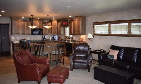 Family room and kitchen