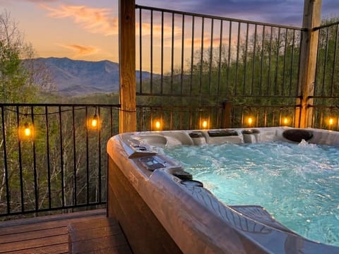 Mountain views from the hot tub can be especially inviting at sunset or sunrise