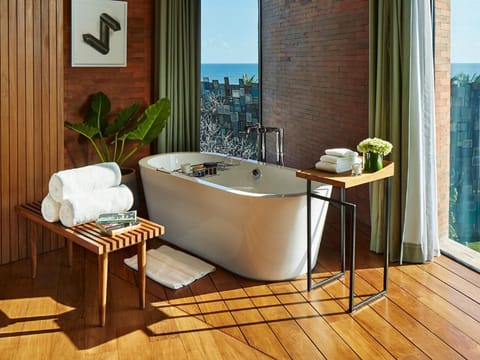 Shower, free toiletries, hair dryer, bathrobes