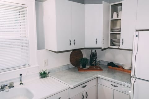 The kitchen is fully equipped with everything you need. 