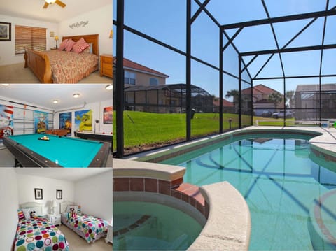 Vacation rental near Disney managed  by Orlando rent a villa with a screened in private pool and spa.